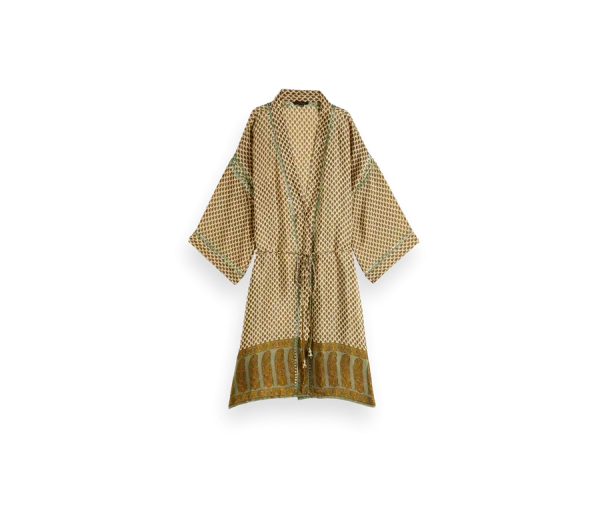 Jaypur Saree Kimono Green Flower