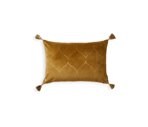 Vellore Cotton Velvet Cushion case 60x40cm Golden Mocha