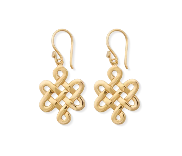 Infinity Pendant Earrings Gold Plated