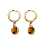 Tiger Eye Hoops Round