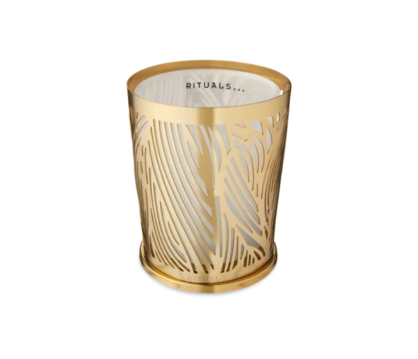 Luxury Candle Holder - Metal Leaves Gold