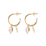 Rose Quartz Pendant Hoops