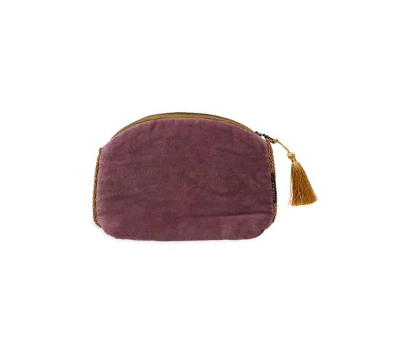 Vellore Small Cotton Velvet Pouch Peacock