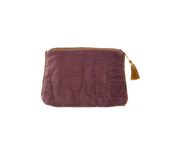 Vellore Medium Cotton Velvet Pouch Peacock