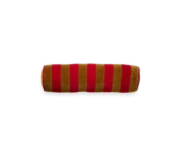 Vellore Bolster Cushion Red Stripes