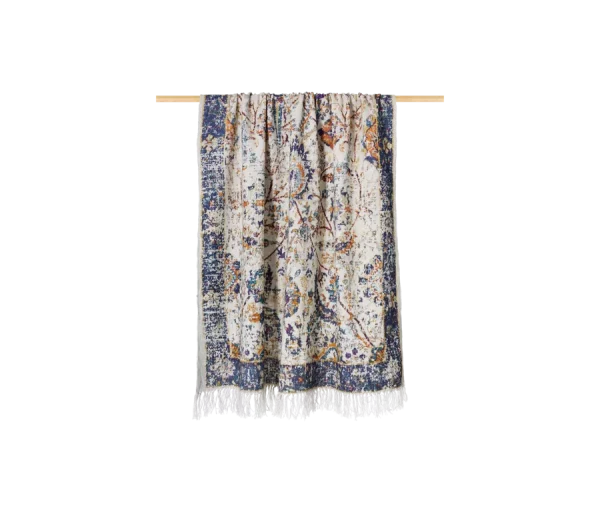 Shiraz Throw Blue Border 130 x 170 cm