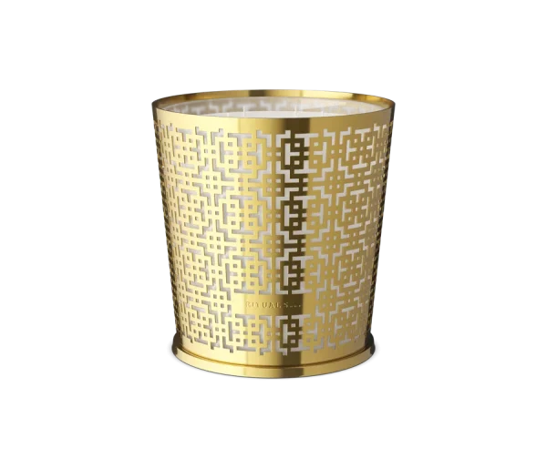 Mystic Cedar Scented Candle & Metal Window Gold sleeve 2500g