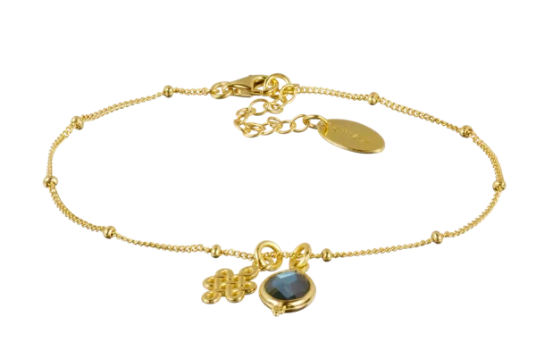 Labradorite Infinity Pendant Bracelet Gold Plated