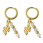 Rose Quartz Infinity Hoops Round