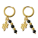 Black Onyx Infinity Hoops Round