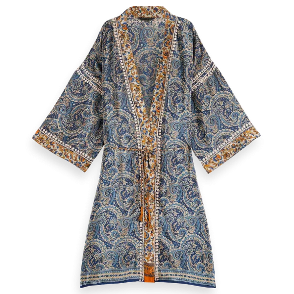 Jaypur Saree Kimono Cobalt Blue