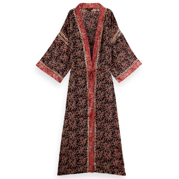 Jaypur Saree Kimono Dark Flower Long