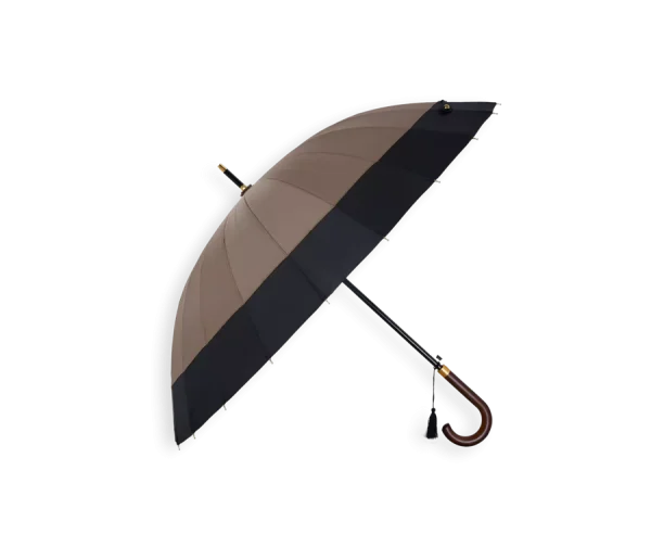 Umbrella 24 Spoke Taupe Black