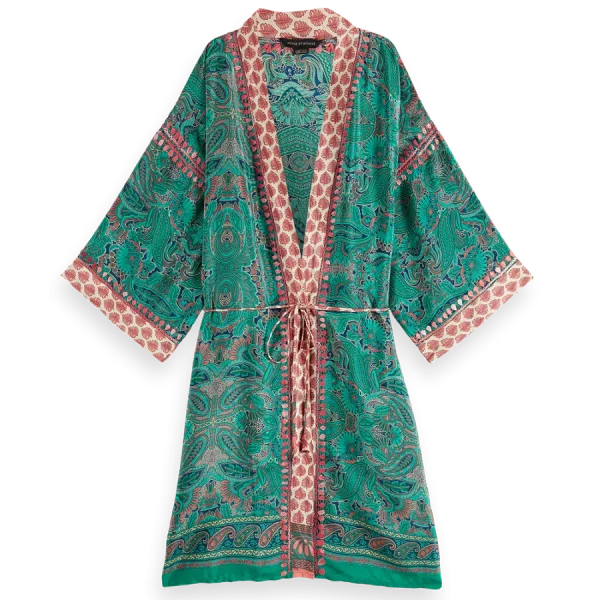 Jaypur Saree Kimono Nana Turquoise